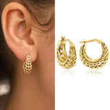 14k Gold | Lozenged Rhombus Dome Earrings