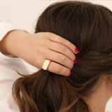 14k Gold | Stripe Rectangular Ring