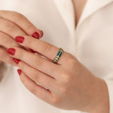 14k Gold | Green Laurel Leaf Ring