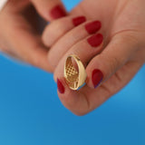 14k Gold | Inclined Line Statement Ring