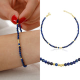 14k Gold | Lapis Lazuli Eternity Beaded Bracelet