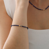 14k Gold | Lapis Lazuli Eternity Beaded Bracelet