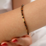 14k Gold | Tiger Stone Eternity Beaded Bracelet