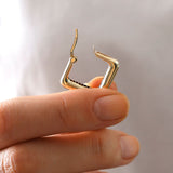 14k Gold | Bold Triangle Hoop Earrings