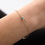 14k Gold | Double Sided Evil Eye Bracelet