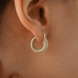 14k Gold | Dome Croissant Earrings