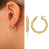 14k Gold | Textured Hoop Earrings