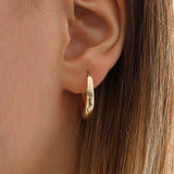 14k Gold | Tapered Dome Hoop Earrings