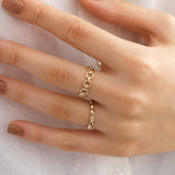 14k Gold | Circle Chain Ring