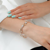 14k Gold | 3 Strand Foxtail Bracelet with Sailor Clasp