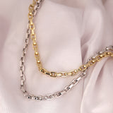 14k Gold | Short Rectangle Link Bracelet