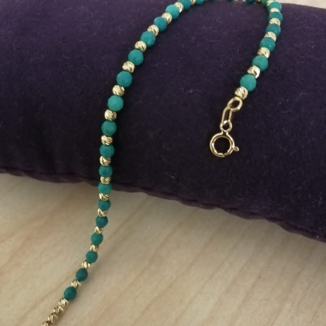 14k Gold | Lapis Lazuli & Gold Beaded Bracelet
