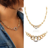 14k Gold | Circle Link Multicolored Chain Necklace