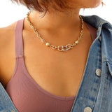 14k Gold | Circle Link Multicolored Chain Necklace