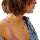 14k Gold | Circle Link Multicolored Chain Necklace