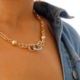 14k Gold | Circle Link Multicolored Chain Necklace