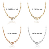 14k Gold | Circle Link Multicolored Chain Necklace