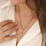 14K Gold | Paperclip & Double Curb Chain Necklace