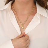 14K Gold | Paperclip & Double Curb Chain Necklace