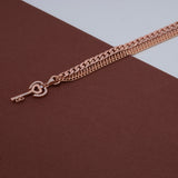 14k Gold | Chunky Two Strain Curb Chain Necklace with Charm
