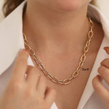 14k Gold | Oval Heavy Paperclip Necklace