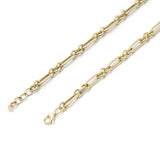 14k Gold | Round Stacking Paperclip and Cricle Pattern Chain Necklace