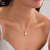14k Gold | Cross Cremation Urn / Ash Holder Necklace