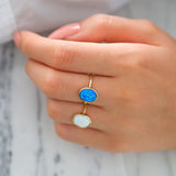 Small Blue Opal Ring