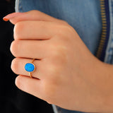 Small Blue Opal Ring