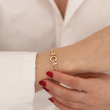 Double Curb Chain Charm Bracelet with Sailor Clasp
