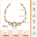 14k Gold | Multicolor Circle Link Bracelet