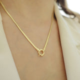 14k Gold | 2.5mm Snake Necklace with Sailor Clasp