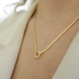 14k Gold | 2.5mm Snake Necklace with Sailor Clasp