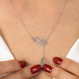 Double Leaves Lariat Necklace