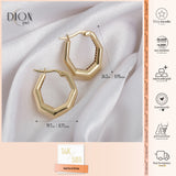 14k Gold | Bold Hexagon Hoop Earrings
