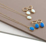 Small Blue Opal Earrings
