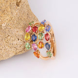 Colorful Pear Cut Sapphire Ring