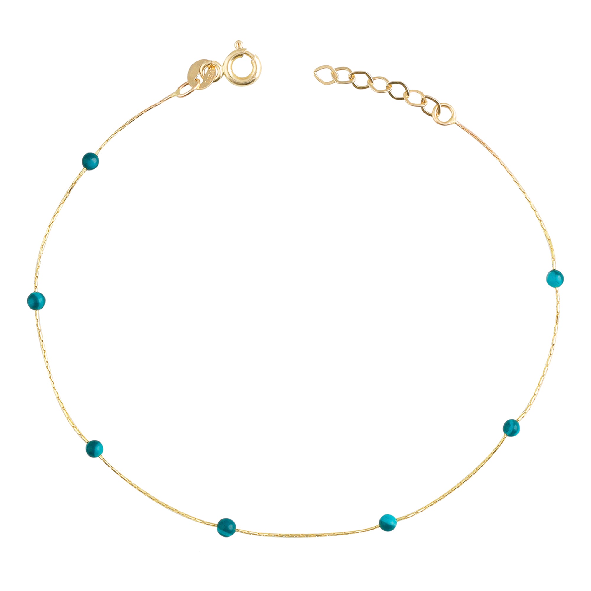14k Gold | Minimal Red Jade Beaded Bracelet