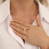 10k Gold | Personalized 3D Bar Necklace