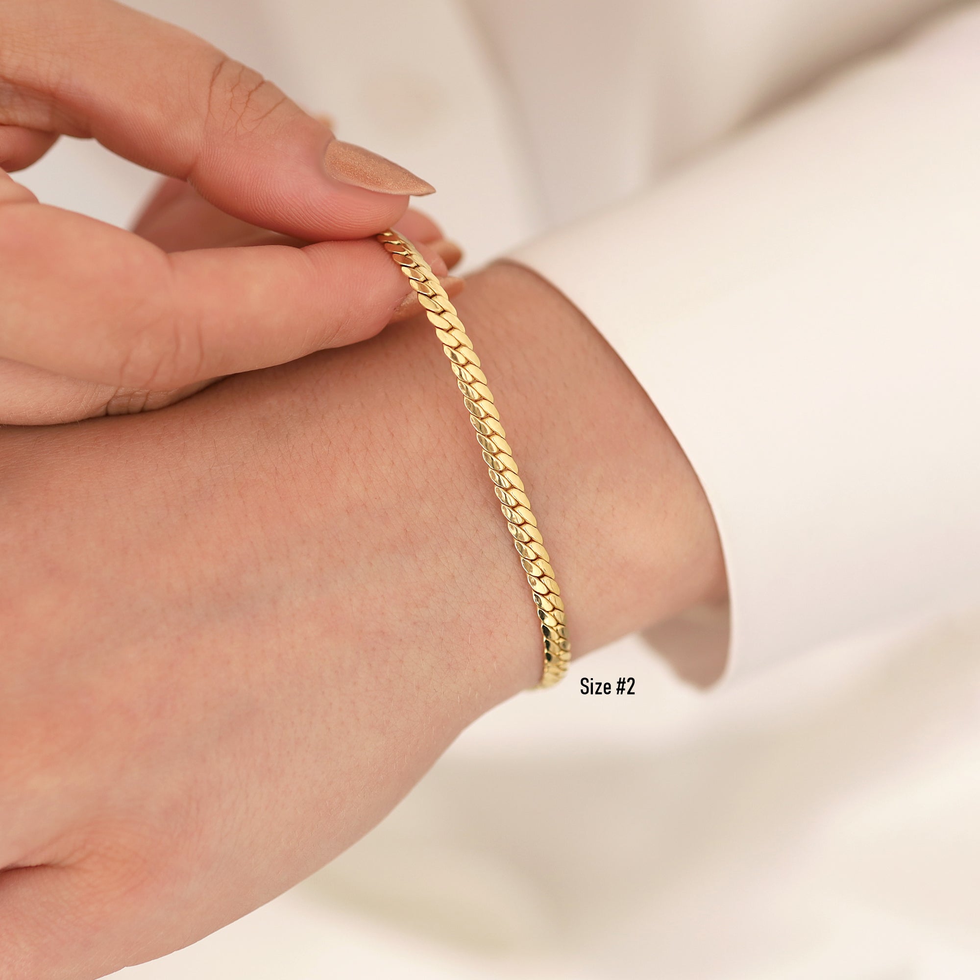 14k Gold | Herringbone Bracelet