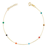 14k Gold | Minimal Mix Natural Stone Beaded Bracelet
