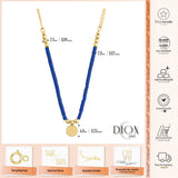 14k Gold | Lapis Lazuli Natural Stone Necklace with Coin Charm