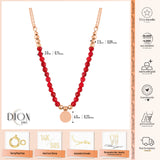 14k Gold | Red Jade Natural Stone Necklace with Coin Charm