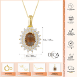 14k Gold | Diaspore Necklace with Paved CZ