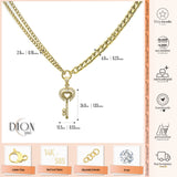 14k Gold | Chunky Two Strain Curb Chain Necklace with Charm