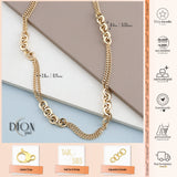 14k Gold | Double Curb Chain Circle Link Necklace