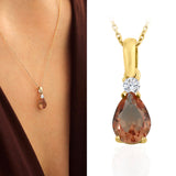 Zultanite Drop Shaped Gemstone Necklace
