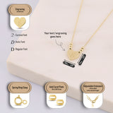 Gold Beaded Engravable Flat Heart Necklace