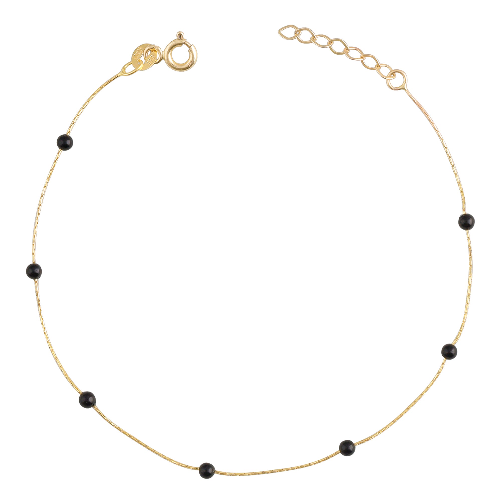 14k Gold | Minimal Red Jade Beaded Bracelet