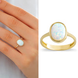 Small White Opal Ring